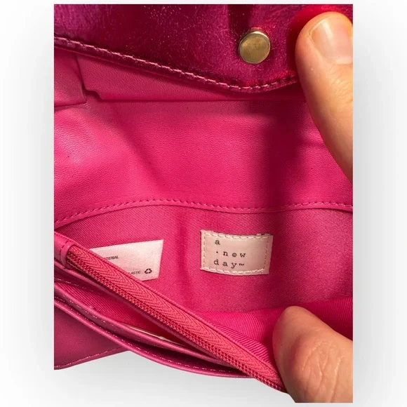 EUC A New Day Metallic Pink Wallet – Snap Closure, Card Slots, Zip Pocket - Picture 6 of 8